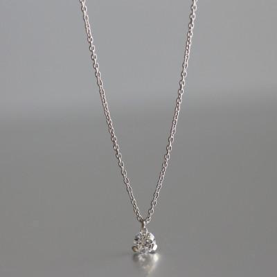 ふるさと納税 大津市 プラチナ900【ラボグロウンダイヤモンドネックレス】0.2ct 3点留めデザイン 長さ40cm |  | 03