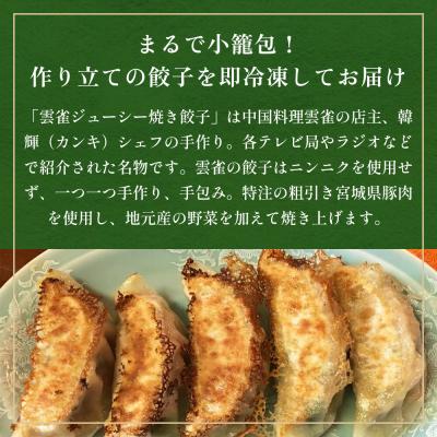 ふるさと納税 石巻市 餃子 まるで小籠包!雲雀餃子 30個(10個×3)ニンニク不使用 冷凍 手作り 焼餃子 惣菜 石巻市 |  | 01