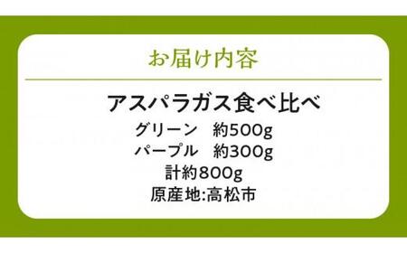 グリーン(約500g)・パープル(約300g)アスパラガス食べ比べセット【2024年3月上旬～2024年9月下旬配送】【T006-303】