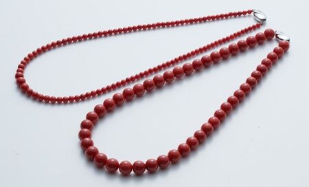 【最高級】天然宝石 赤サンゴ 丸玉ネックレス アクセサリー ネックレス ジュエリー 珊瑚 赤珊瑚 kn117