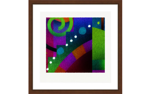 【絵画】 ピエゾグラフ 「彩と輪」 額装サイズ 266mmx266mm / アート インテリア ギフト 綾部市 / plandoo［BSAK007］