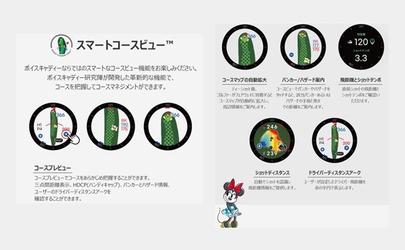 ボイスキャディ T9 ミニーマウス ゴルフ ウォッチ GPS 距離計