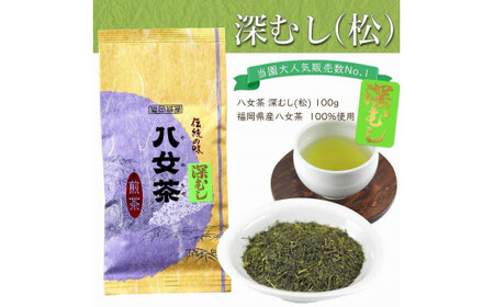 八女茶100％ 深むし茶 たっぷり500g（100g×5袋）＜岩崎園製茶＞　075-001