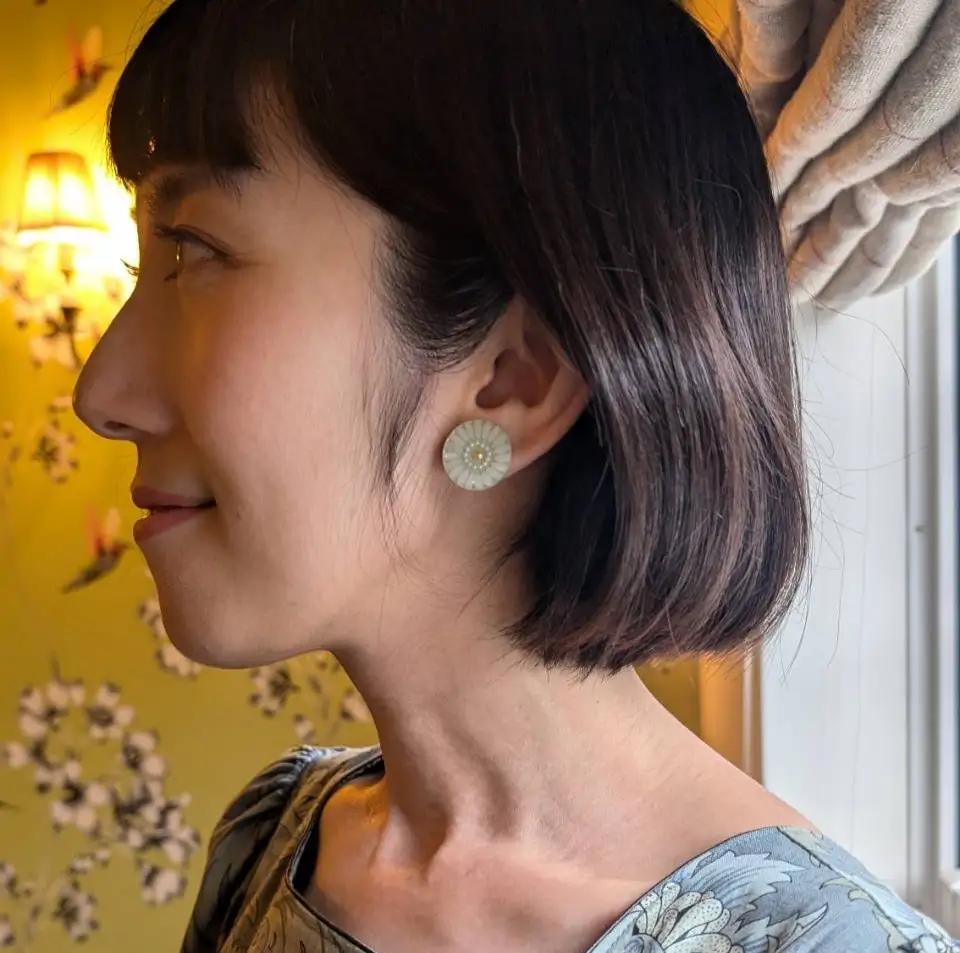 お米 の アクセサリー 【 イヤリング 】 グリーン