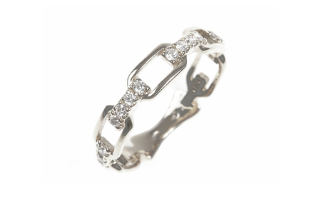 0.20CT　ダイヤチェーンデザインリング　R3990DI-P　プラチナ【サイズ：8号～18号（0.5号刻み対応可）】