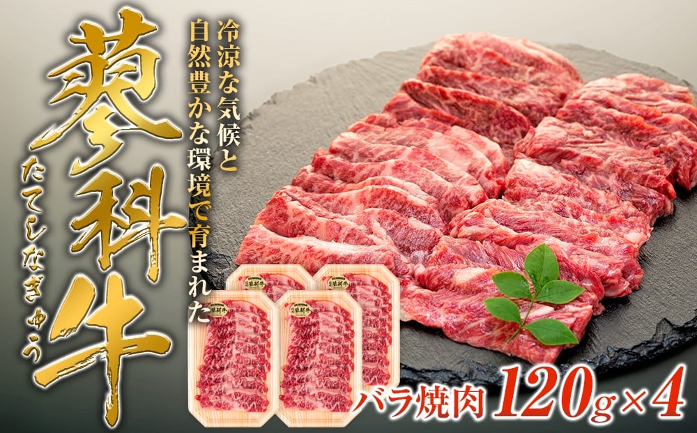 
            蓼科牛バラ焼肉120g×4　　　
          