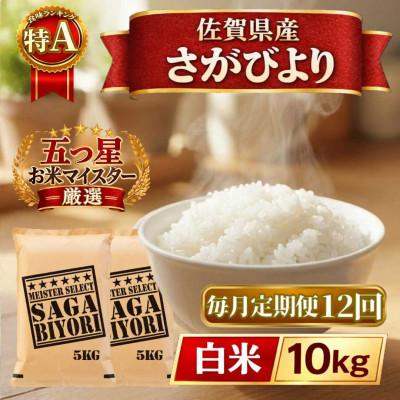 ふるさと納税 江北町 【毎月定期便】さがびより白米10kg【5kg×2袋】(江北町)全12回