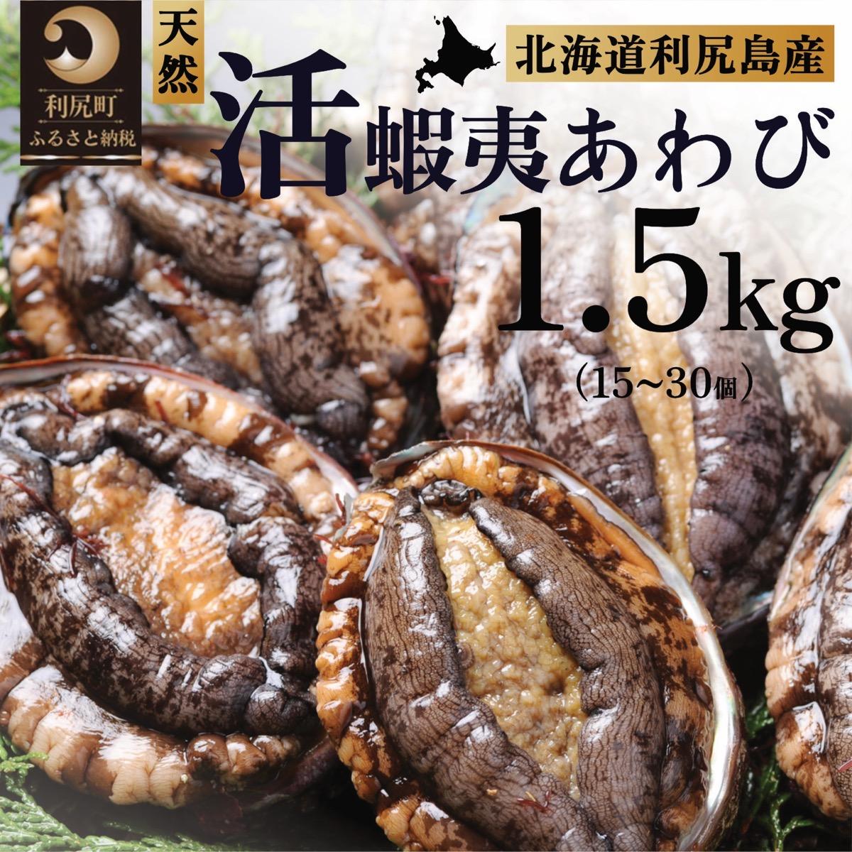 【ふるさと納税】【2025年10～12月発送受付】天然蝦夷『活』アワビ1.5kg 利尻島産【期間限定】利尻昆布を食べて育った美味しいあわび お正月 おせち 刺身 北海道 利尻 エゾアワビ