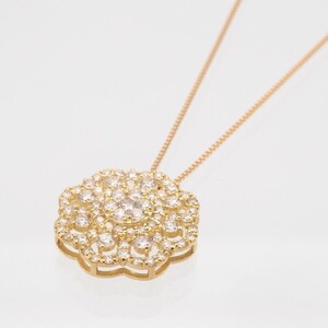 K18 1.0ctダイヤモンド　シンメトリーペンダントネックレス　HH019801