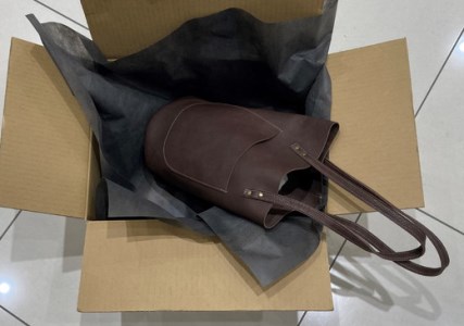 【 八幡レザー 】バケツ型 バッグ コゲチャ 【DP06W】 カバン 鞄 かばん 牛革 レザー 軽量 トートバッグ