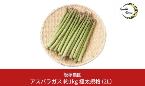 先行予約 アスパラガス 極太規格 (2L) 約1kg [2025年5月頃から順次発送予定] 令和7年産 極太規格 (2L 1本45g以上） 厳選 [飯塚農園] 【011P039】