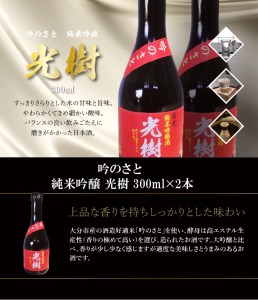 H02026　吟のさと 純米吟醸 光樹 300ml×2本