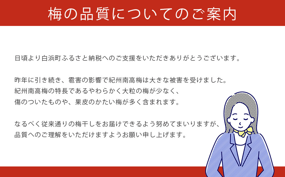 ※好評につき、25年11月以降発送※紀州南高梅《つぶれ梅セット》はちみつ梅 塩分3%　600g (300g×2）