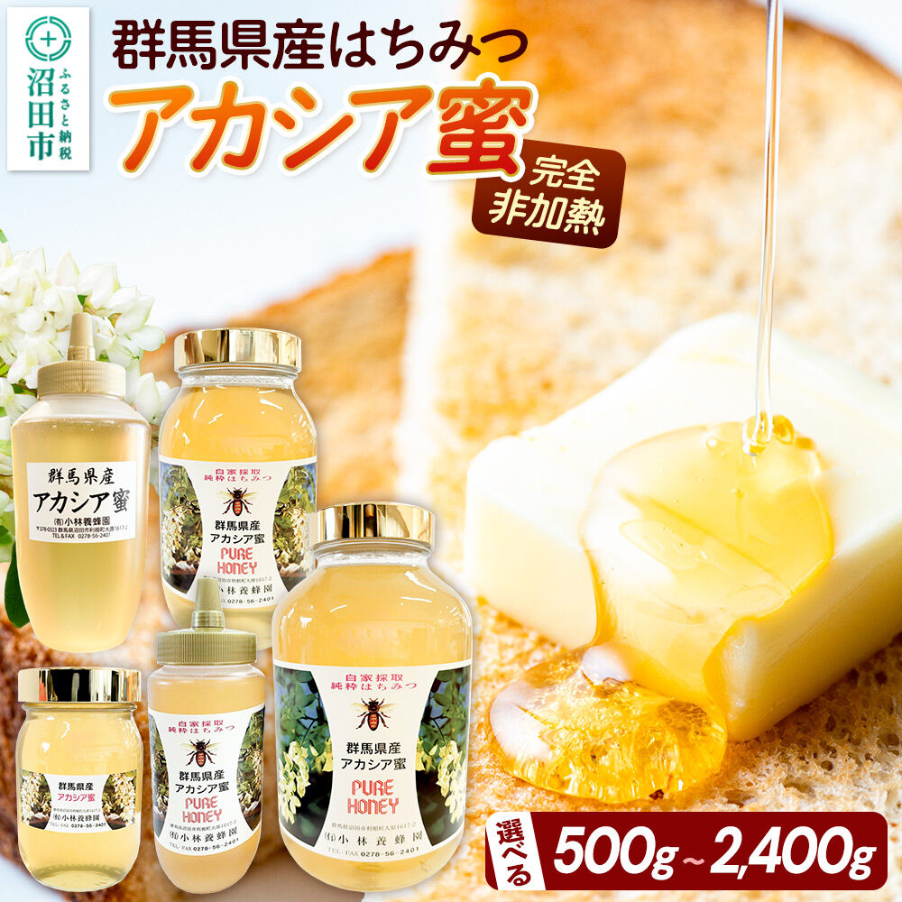 【ふるさと納税】選べる！ 群馬県産 アカシアはちみつ 【選べる容量 500g〜2400g】 [蜂蜜 はちみつ ハチミツ 国産 アカシア アカシヤ さっぱりとした甘さ 沼田市 群馬県]