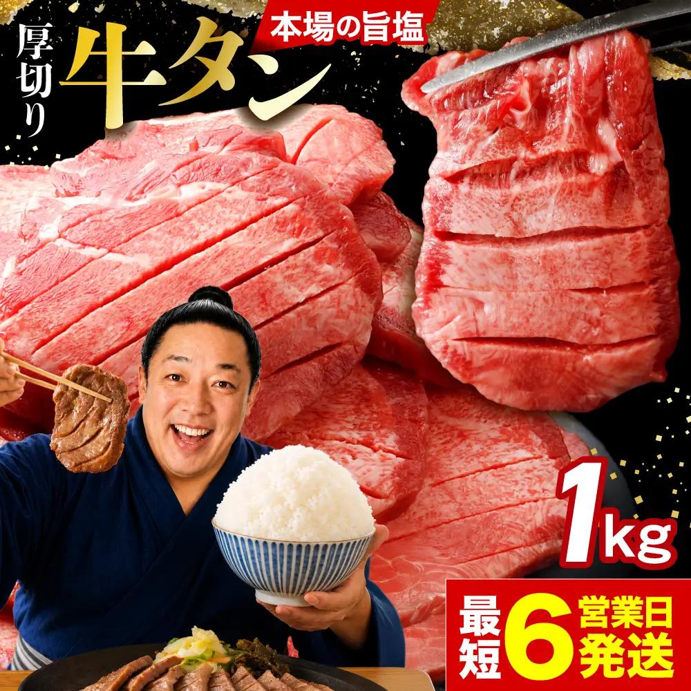 牛タン 厚切り牛タン 塩タン 1kg (500g×2) 大崎市 
