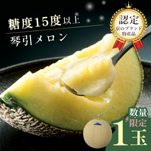 【直売所直送】京のブランド産品 京たんごメロン 琴引メロン 1玉（2025年6月下旬～発送）＜めろん メロン 琴引めろん フルーツ 果物 あまいブランド産品 旬 京都のメロン ブランドメロン 高級＞