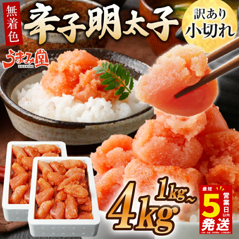 【ふるさと納税】＼5営業日以内発送／選べる容量 小切れ 切れ子 明太子 1kg~4kg (1kg×1箱~4箱) めんたいこ 明太子 辛子明太子 からしめんたいこ menntaiko mentaiko 明太 卵 海鮮 魚介類 魚介 海産物 切れ子 特上切 博多名物 福岡県 川崎