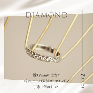PT900 0.5ctUP 天然ダイヤモンド　ハーフエタニティリング