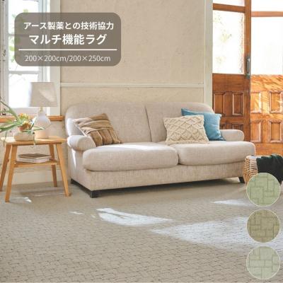 ふるさと納税 八尾市 (ブラウン/200×250)防虫・防ダニ・防カビ・抗菌のマルチ機能デザインラグ 2サイズ(G178)