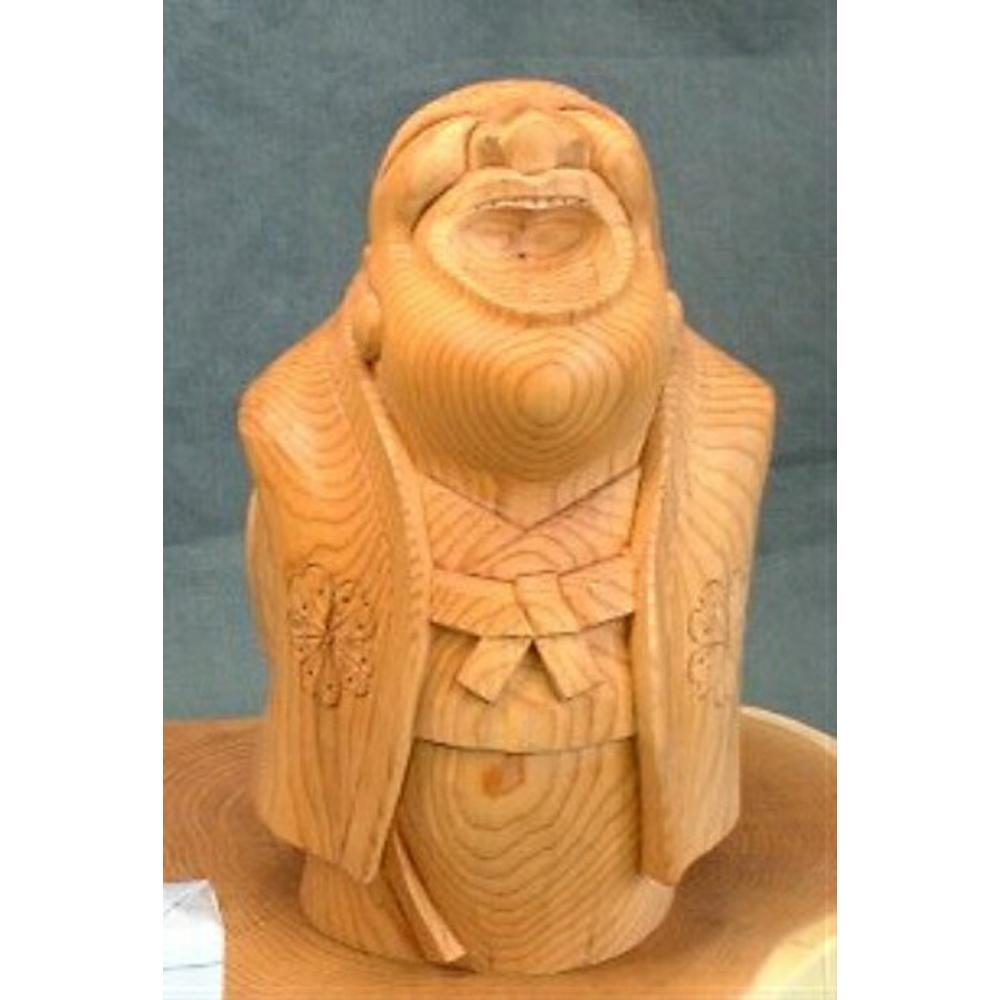 【ふるさと納税】【数量限定】飛騨一位一刀彫 気楽坊（大） | 伝統工芸品 いちい イチイ 一位一刀彫 一位一刀 一刀彫 工芸品 縁起物 品 置物 木彫り 飛騨高山 吉野彫刻所 MC033