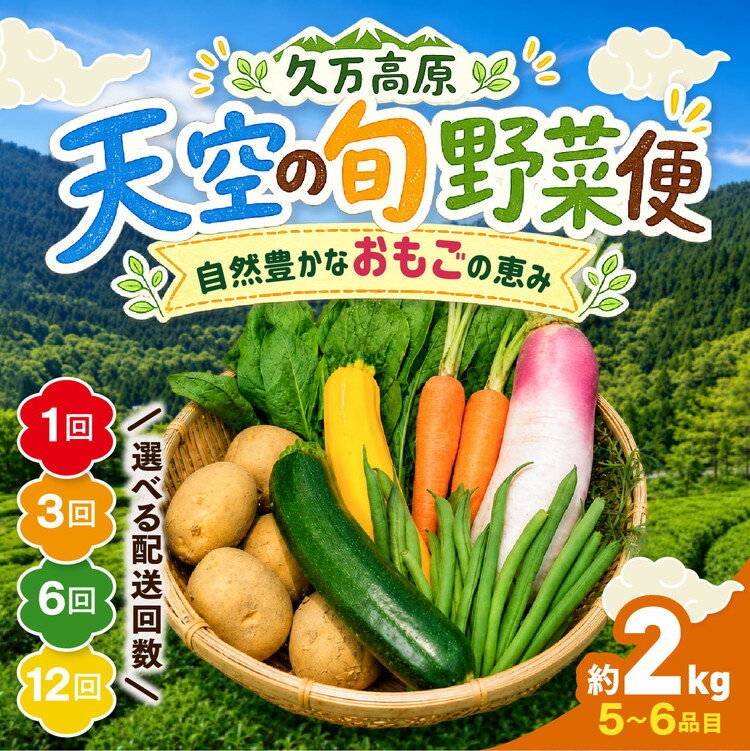【ふるさと納税】【選べる配送回数】久万高原 天空の旬野菜便【面河特産品開発センター厳選】｜野菜詰め合わせ 5〜6品目 新鮮野菜 定期便 愛媛県産 産地直送