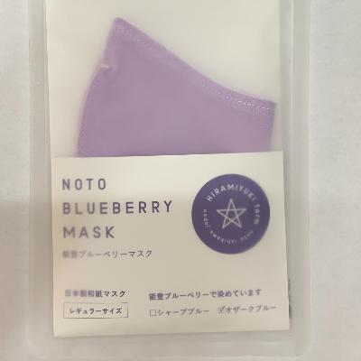ふるさと納税 能登町 能登ブルーベリーマスク(オザークブルー)NOTO BRUEBERRY MUSK　草木染め機能性マスク