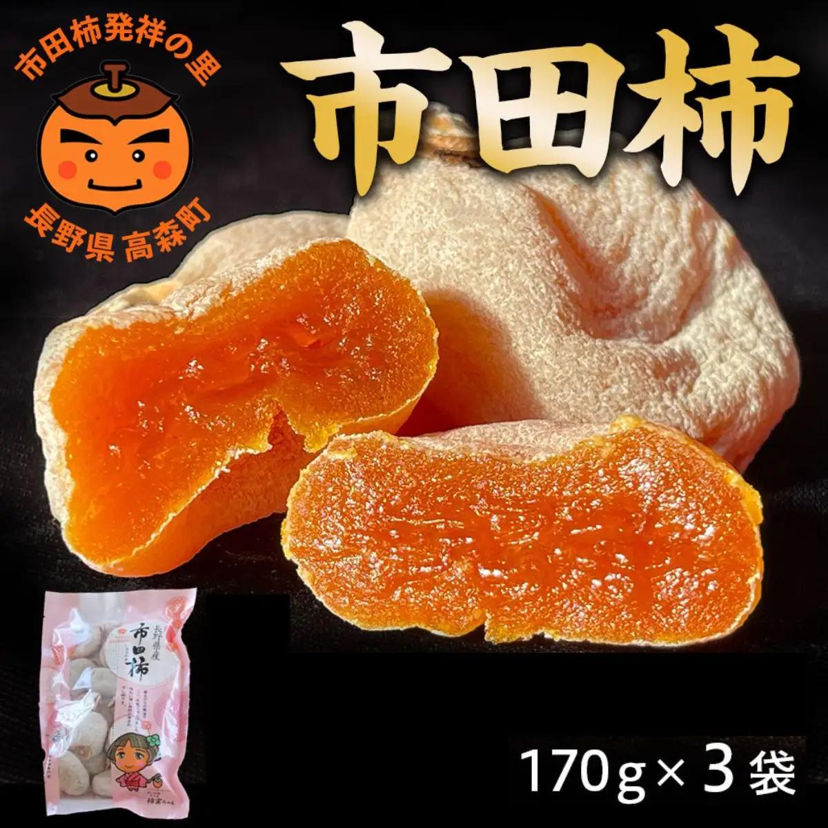 【長野県産】南信州に伝わる伝統の味「市田柿」170g×3袋 ＜2027年1月中旬から発送＞