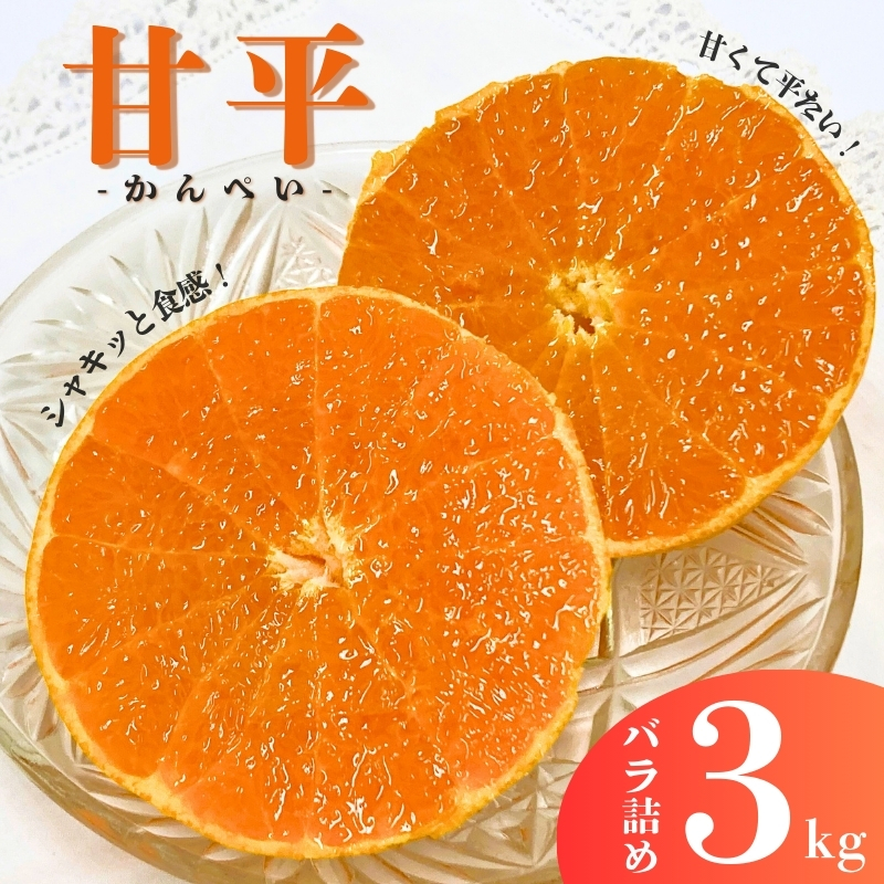 みかん 愛媛 甘平 3kg バラ詰め ご家庭用 農園直送 先行予約 【2027年1月中旬から順次発送予定】 愛媛県産 数量限定 人気 柑橘 伊予市｜B518