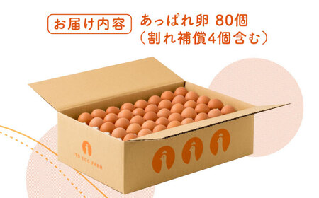 【うみたて新鮮】いとう君ちのあっぱれ卵80個（76個+割れ補償4個） /いとう養鶏場[UAQ002]