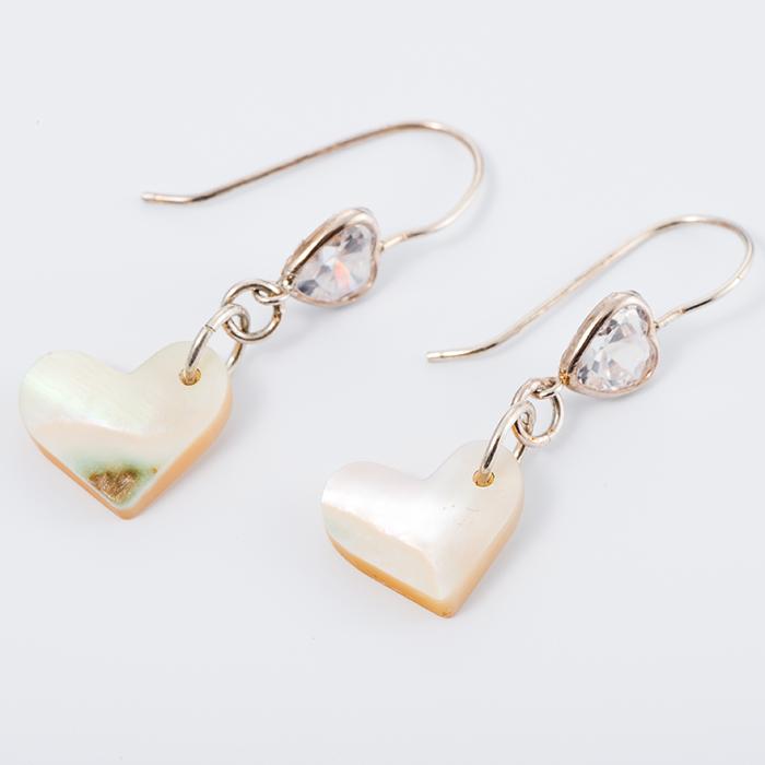 【ふるさと納税】悠ヶ風の夜光貝 ＜ シルバーハートピアス ＞ | 沖縄　那覇市　ファッション アクセサリー ピアス シルバー 夜光貝 手作り プレゼント おしゃれ イヤリング