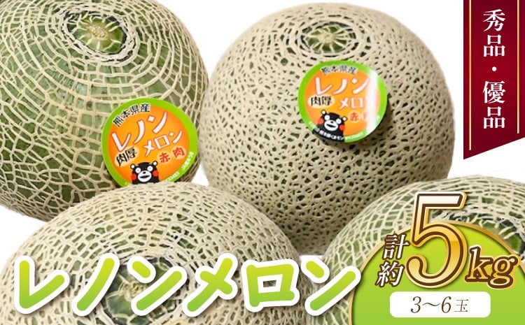 
            【先行予約】 メロン レノンメロン 約5kg 3〜6玉 秀品 優品 赤肉メロン 国産 九州 熊本県 宇城市 【2026年4月上旬〜5月下旬発送予定】
          