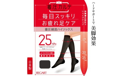 【メディックピエドシリーズ】着圧綿混ハイソックスMサイズ ブラック ソックス くつした 靴下 日用品 美容 着圧ソックス 生活用品 健康用品 健康グッズ スポーツ 旅行 トラベル