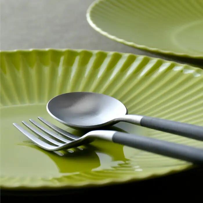 【波佐見焼】しのぎ 大皿5枚セット(若草) 食器 プレート【一龍陶苑】[CC78] 波佐見焼