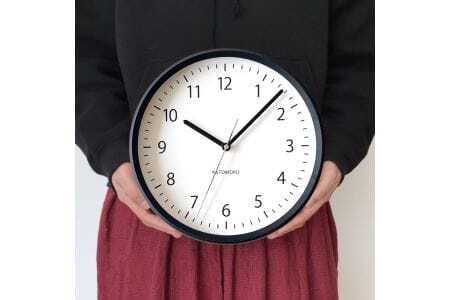 KATOMOKU Muku clock km-57　木製掛け時計（ブラック）