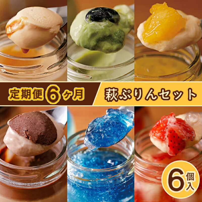 【ふるさと納税】定期便 6ヶ月 プリン セット 食べ比べ 6個入 萩ぷりん亭 定番セット デザート お菓子 6回 お楽しみ 国産 日本産 生菓子 洋菓子 プレゼント ギフト プチギフト 人気 スイーツ デザート お菓子 山口県 萩市 贈り物 誕生日プレゼント お取り寄せスイーツ
