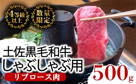 土佐 黒毛 和牛 しゃぶしゃぶ用 500g | リブロース肉 最上位等級 A4 A5  しゃぶしゃぶ 鍋 スライス 焼肉用 小分け 冷凍 国産 牛肉 高知県 須崎 TM008