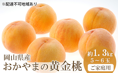 桃 2025年 先行予約 ご家庭用 おかやま の 黄金桃 約1.3kg（5～6玉） もも モモ 岡山県産 国産 フルーツ 果物