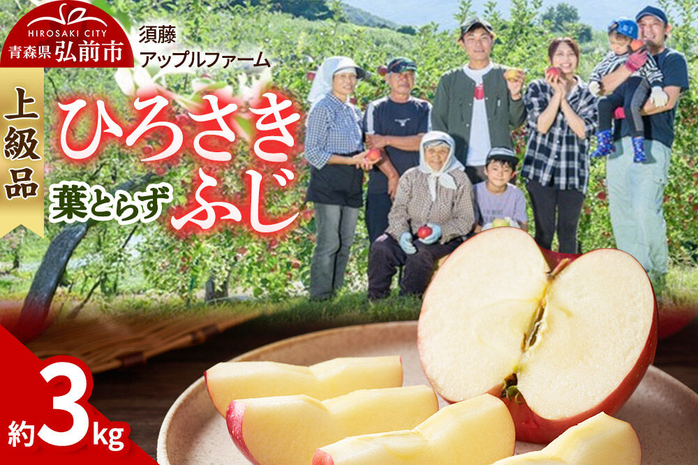【26年10月発送】りんご ひろさきふじ 葉とらず【上級品】約3kg 贈答用 青森県 弘前市 果物 フルーツ 林檎 リンゴ くだもの ギフト 贈り物 [産地直送 アップル おいしい 果実 美味 甘い 