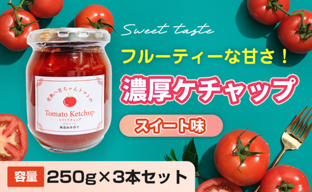 ケチャップ濃厚スイート味八百ちゃんトマトケチャップ【250g×3本】