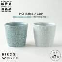 【波佐見焼】PATTERNED CUP ペア 2色セット squall gray ＋morning mist 食器 皿 【BIRDS’ WORDS】