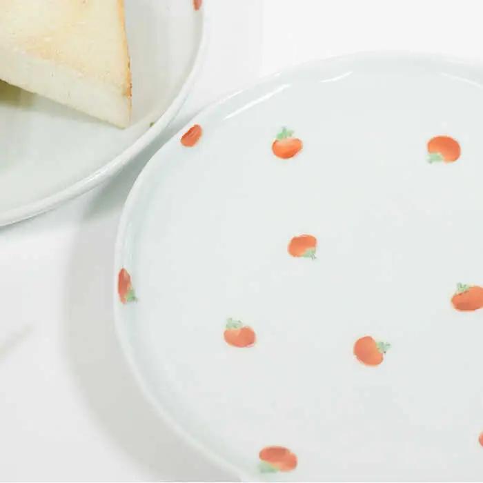 【波佐見焼】ミニトマト 6寸皿 小皿 ペアセット 食器 皿 【藍水】 [GB32]  波佐見焼