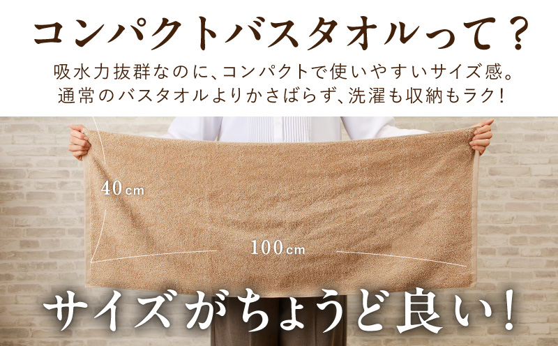 コンパクトバスタオル 6枚 カプチーノ【速乾 中厚 ロングヘアにも最適 泉州タオル 国内製造 国産 吸水 普段使い シンプル 日用品 家族 ファミリー】 099H3812