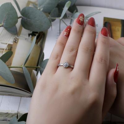 ふるさと納税 飯塚市 ダイヤモンド　婚約指輪　結　Pt950 |  | 01