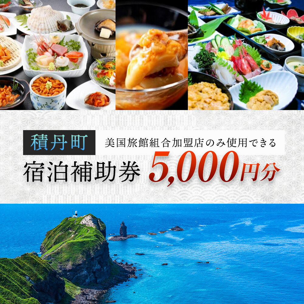 【ふるさと納税】 美国旅館組合 宿泊補助券5,000点分北海道ふるさと納税 積丹町 ふるさと納税 宿泊 チケット 補助券 旅館 宿 民宿 観光 旅行 トラベル 国内 ギフト お食事 海鮮 北海道