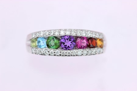 K18WG アミュレット ダイヤモンド リング【KE-1755】