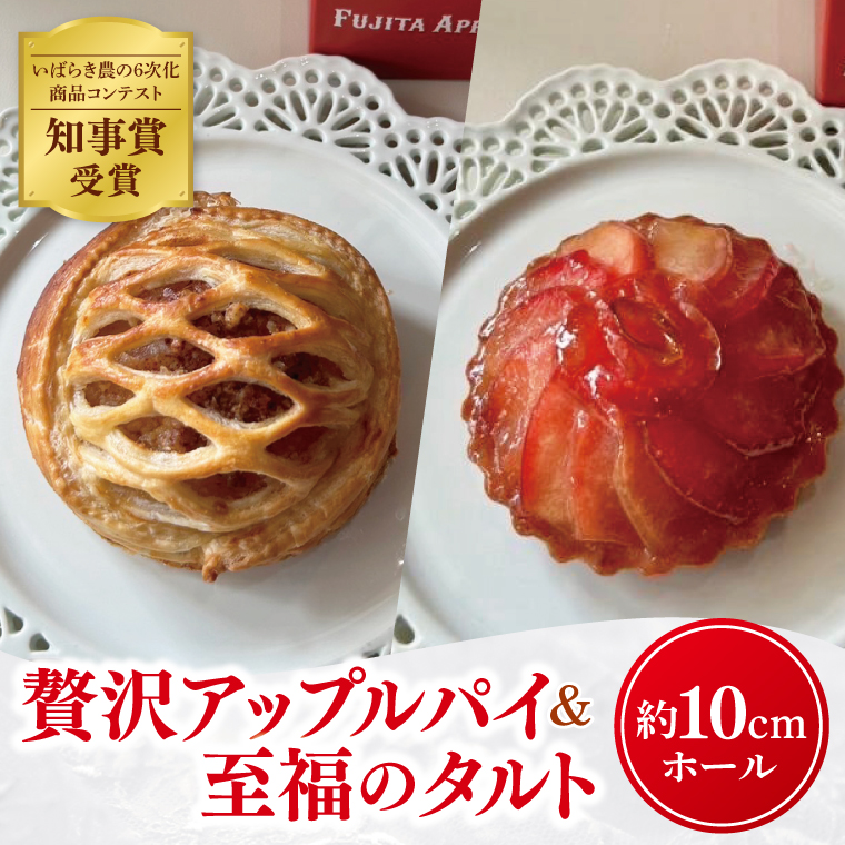 りんご園で焼いた「贅沢アップルパイ」と「至福のアップルタルト」お手軽セット｜フジタアップルオーチャード 茨城県 大子町 奥久慈 林檎 お菓子 焼菓子 おやつ デザート スイーツ(BJ007)