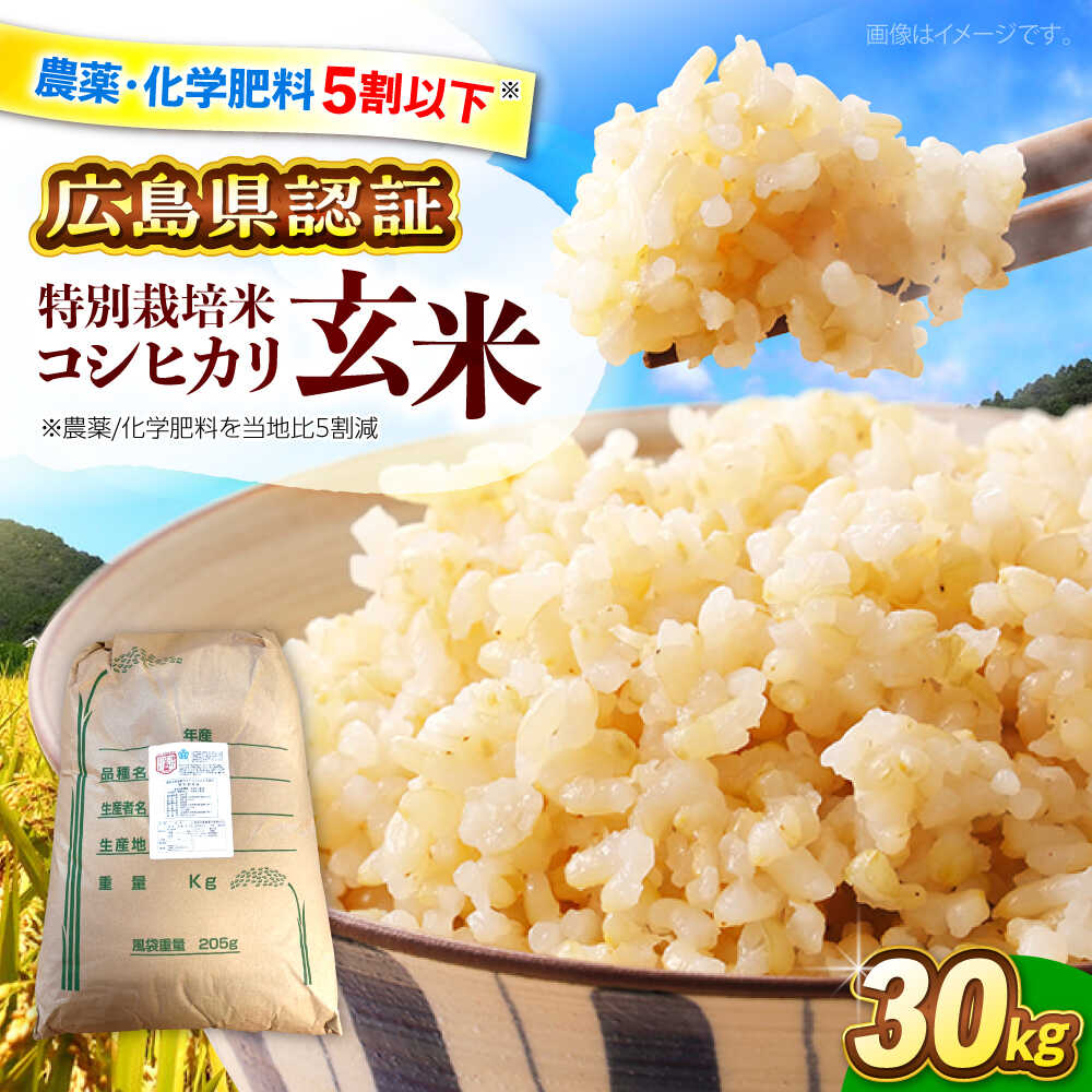 【ふるさと納税】【先行予約】【9月中旬から順次発送】特別栽培米 コシヒカリ 玄米 30kg お米 こしひかり ご飯 コシヒカリ おこめ 広島 三次市 / 小川モータース [APCH009]
