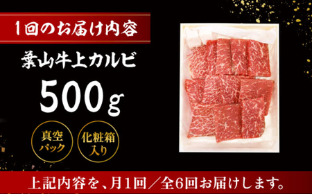 【全6回定期便】 葉山牛 焼肉用上カルビ500g／ 牛肉 葉山牛 和牛 焼肉 カルビ 上カルビ【有限会社葉山旭屋牛肉店】[ASAP045]