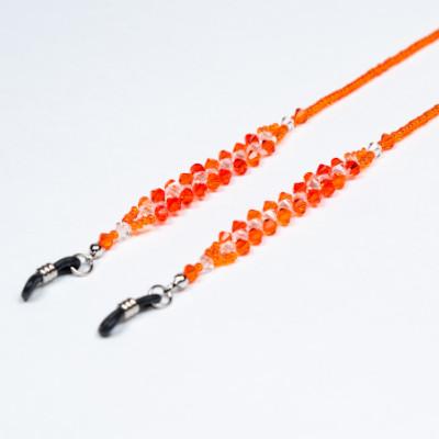 ふるさと納税 和泉市 いずみガラスを使用したハンドメイドのメガネチェーン(オレンジ色)AN172 |  | 01