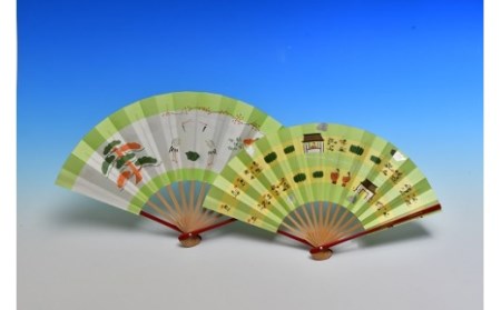 扇子 池田含香堂 奈良絵扇子（一対）奈良扇子 ikg01
